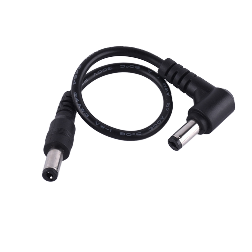 DC5521 Straight to Elbow Male to Male Power Cable, PVC Jacket Copper Conductor DC Charging Cord