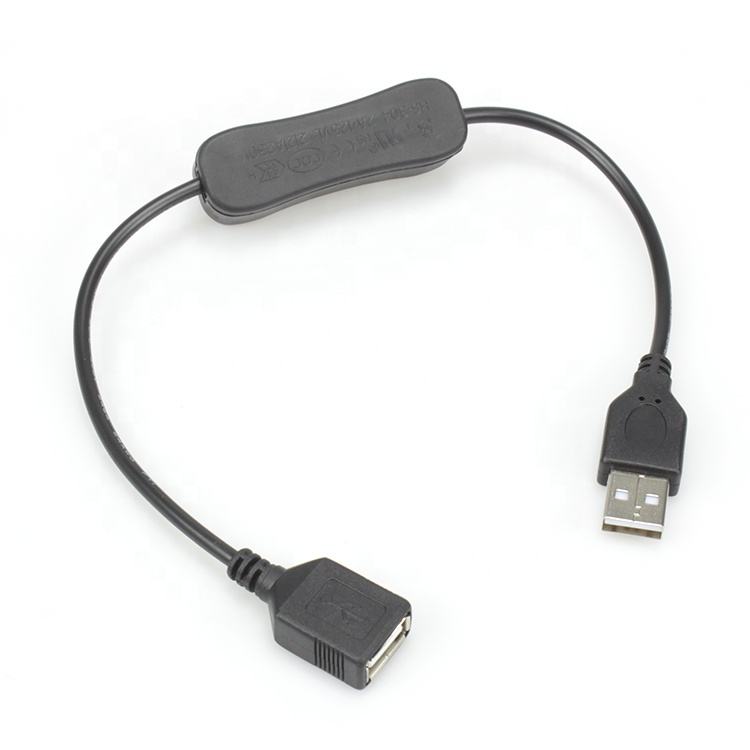 USB2.0 Male to Female Extension Cable with Inline On/Off Switch, PVC Jacket Pure Copper USB Data & Charging Cord
