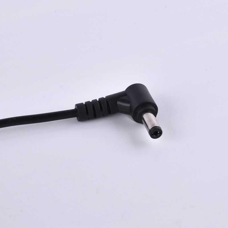 DC5521 Straight to Elbow Male to Male Power Cable, PVC Jacket Copper Conductor DC Charging Cord