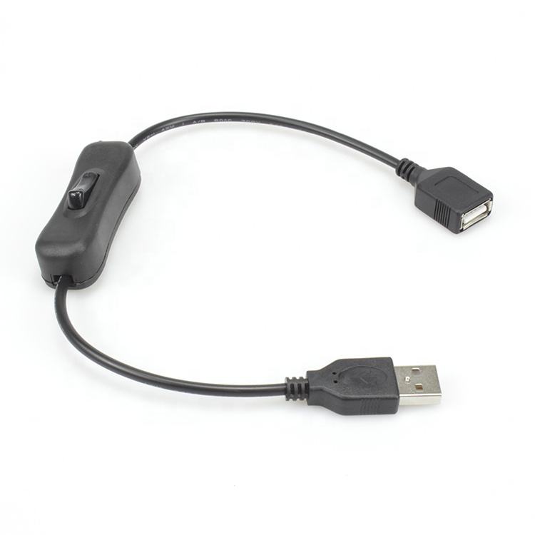 USB2.0 Male to Female Extension Cable with Inline On/Off Switch, PVC Jacket Pure Copper USB Data & Charging Cord