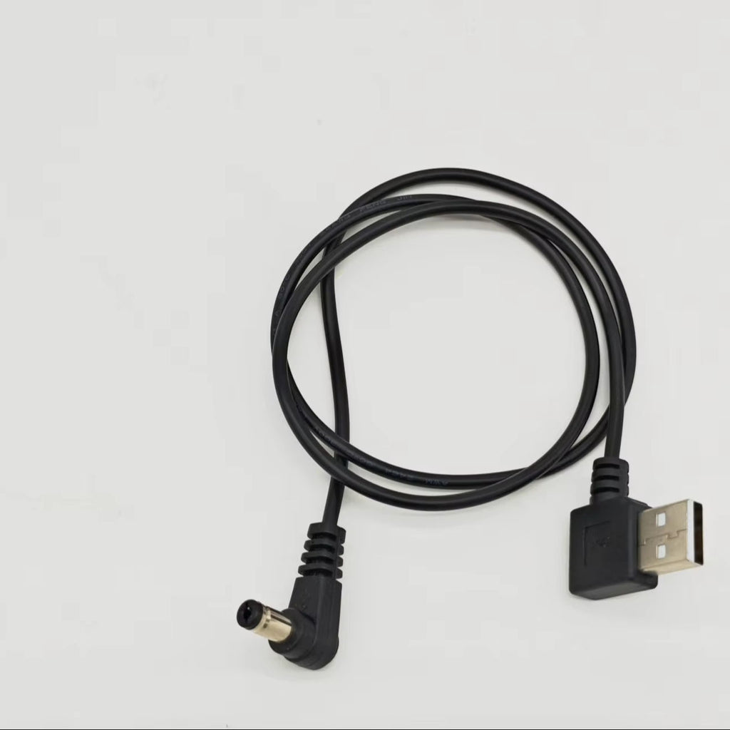 Right Angle USB-A to DC5521 Power Cable, USB2.0 PVC Sheath DC Charging Cord