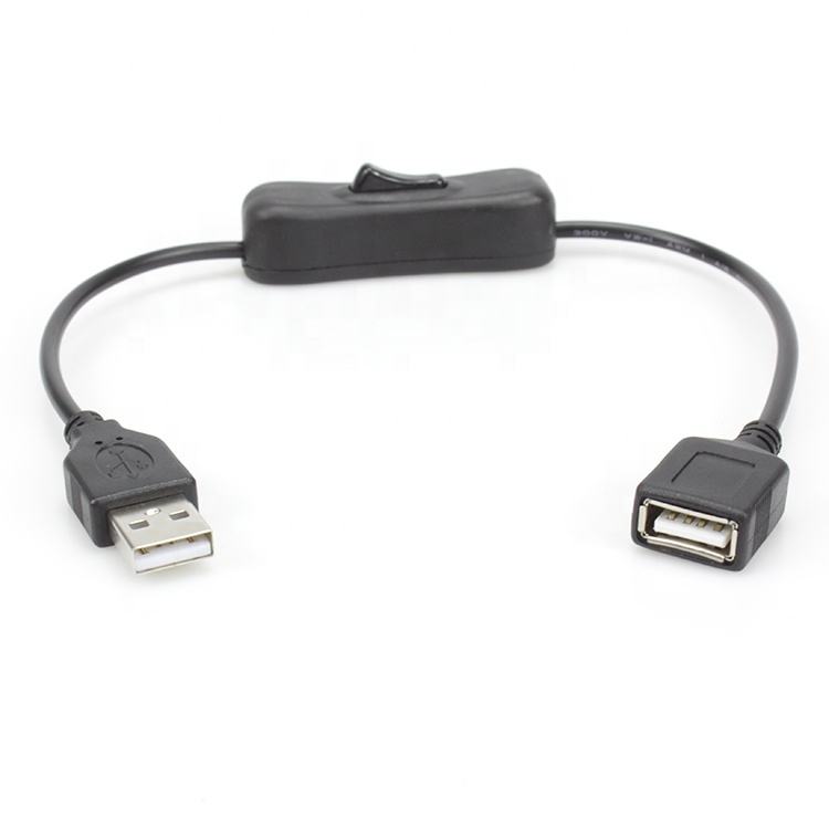 USB2.0 Male to Female Extension Cable with Inline On/Off Switch, PVC Jacket Pure Copper USB Data & Charging Cord