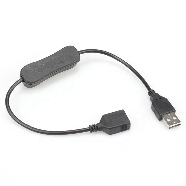 USB2.0 Male to Female Extension Cable with Inline On/Off Switch, PVC Jacket Pure Copper USB Data & Charging Cord