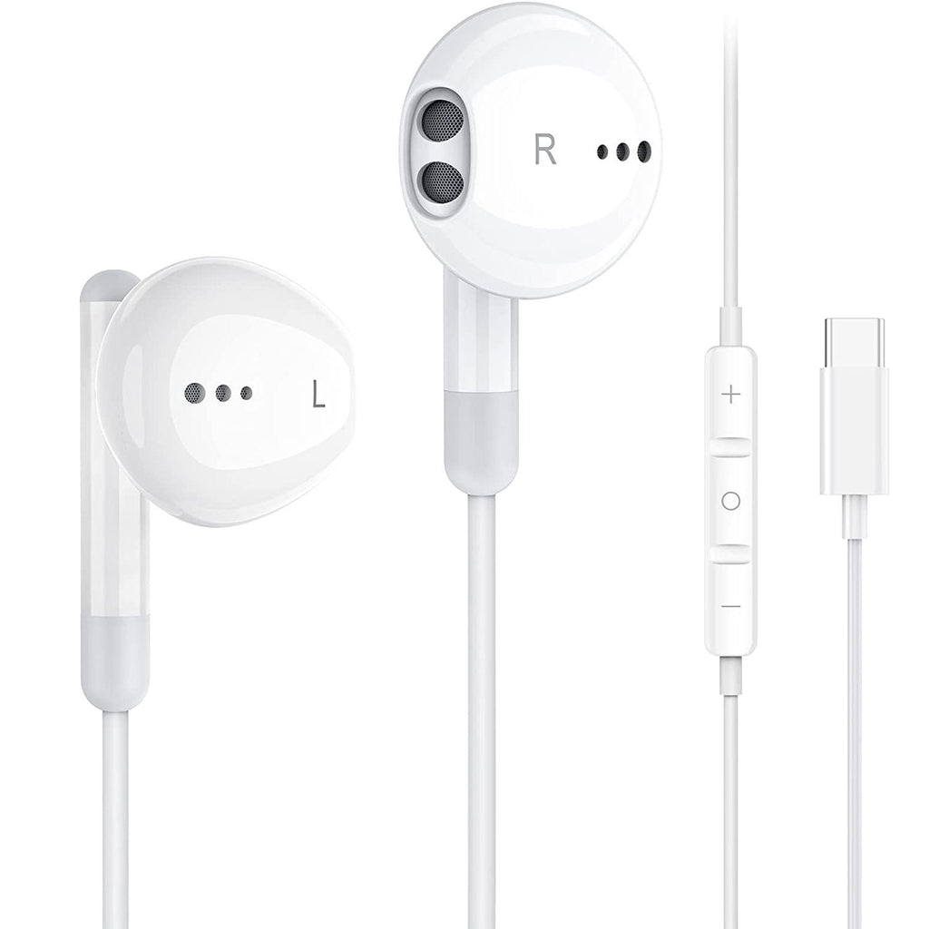 Type-C Wired Semi-in-ear Earphone with Inline Microphone Stereo Headset