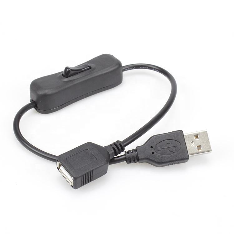 USB2.0 Male to Female Extension Cable with Inline On/Off Switch, PVC Jacket Pure Copper USB Data & Charging Cord
