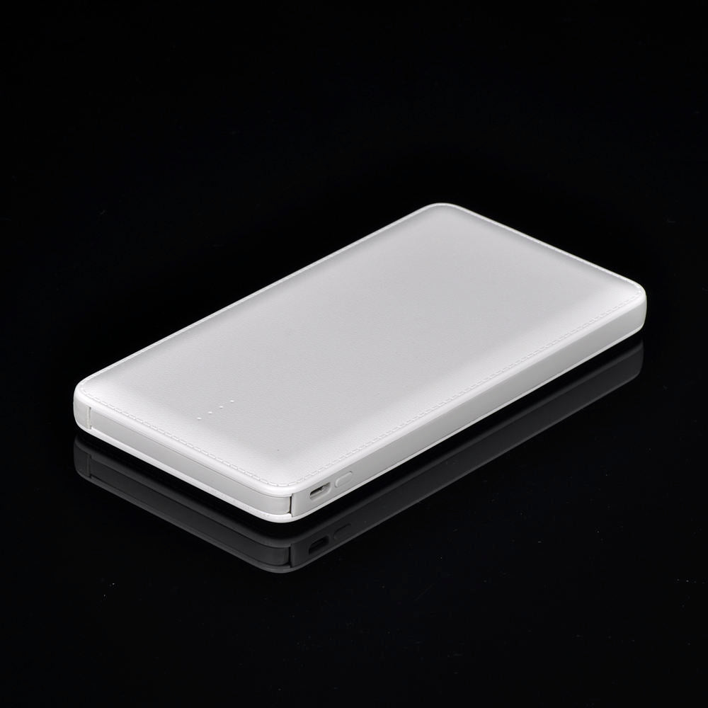 10000mAh Ultra-thin Portable Power Bank, Built-in Cable ABS+PC Mobile Charger