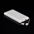 10000mAh Ultra-thin Portable Power Bank, Built-in Cable ABS+PC Mobile Charger