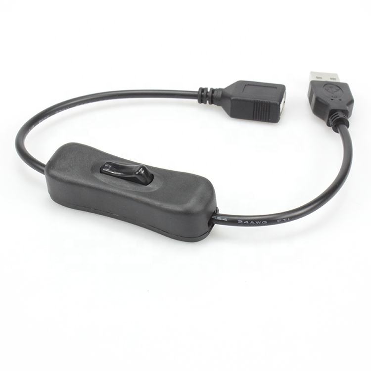 USB2.0 Male to Female Extension Cable with Inline On/Off Switch, PVC Jacket Pure Copper USB Data & Charging Cord