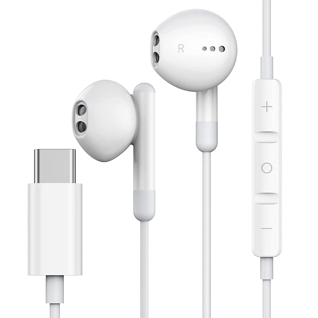 Type-C Wired Semi-in-ear Earphone with Inline Microphone Stereo Headset