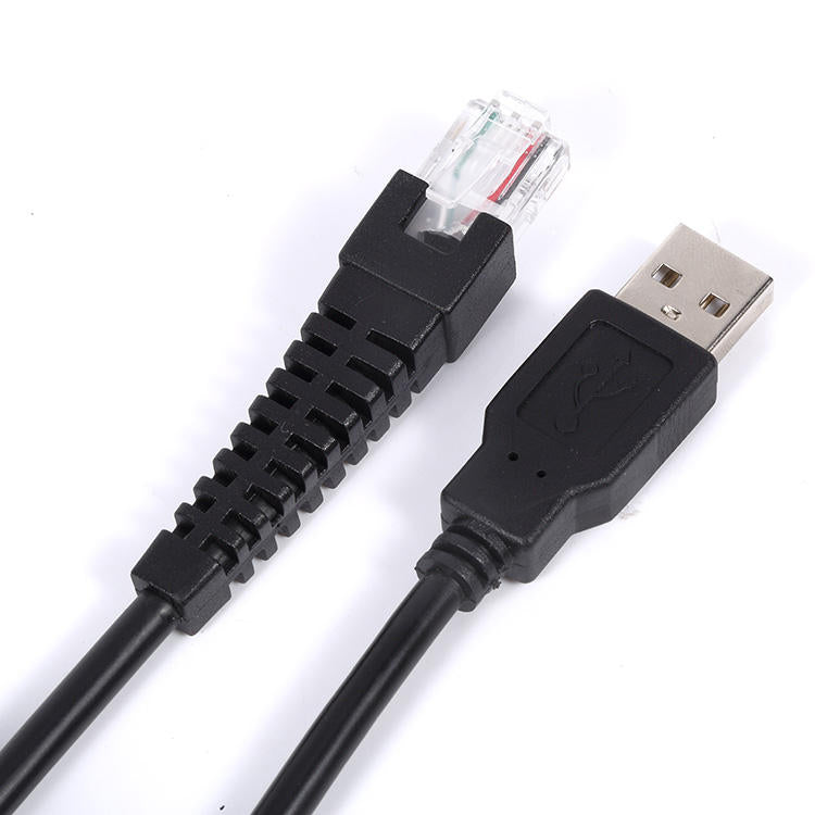 USB2.0 Male to RJ45 8P8C Cat5e Data Cable, 2M Pure Copper Barcode Scanner & Monitoring Cord
