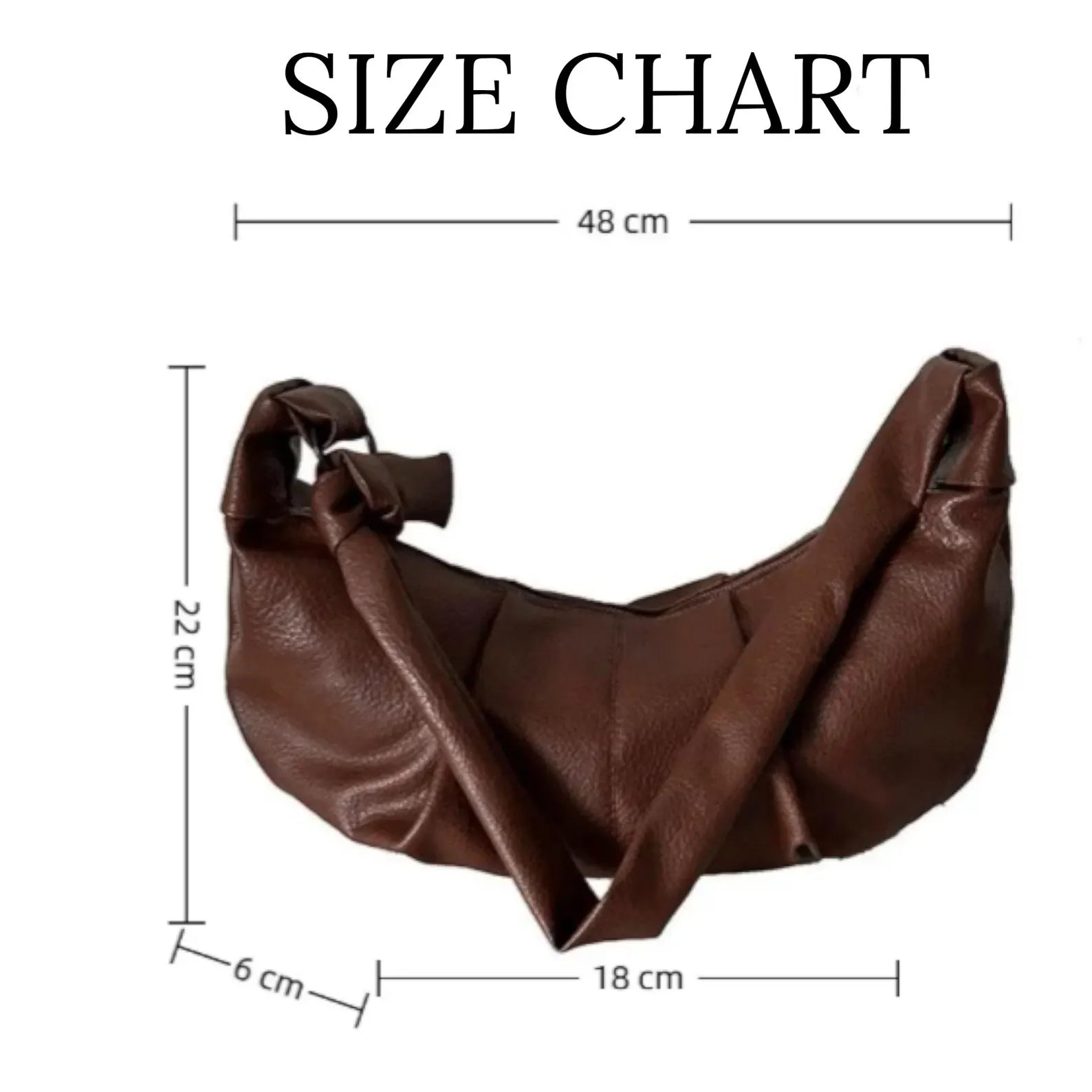 Knot Detail PU Leather Crescent Crossbody Hobo Bag