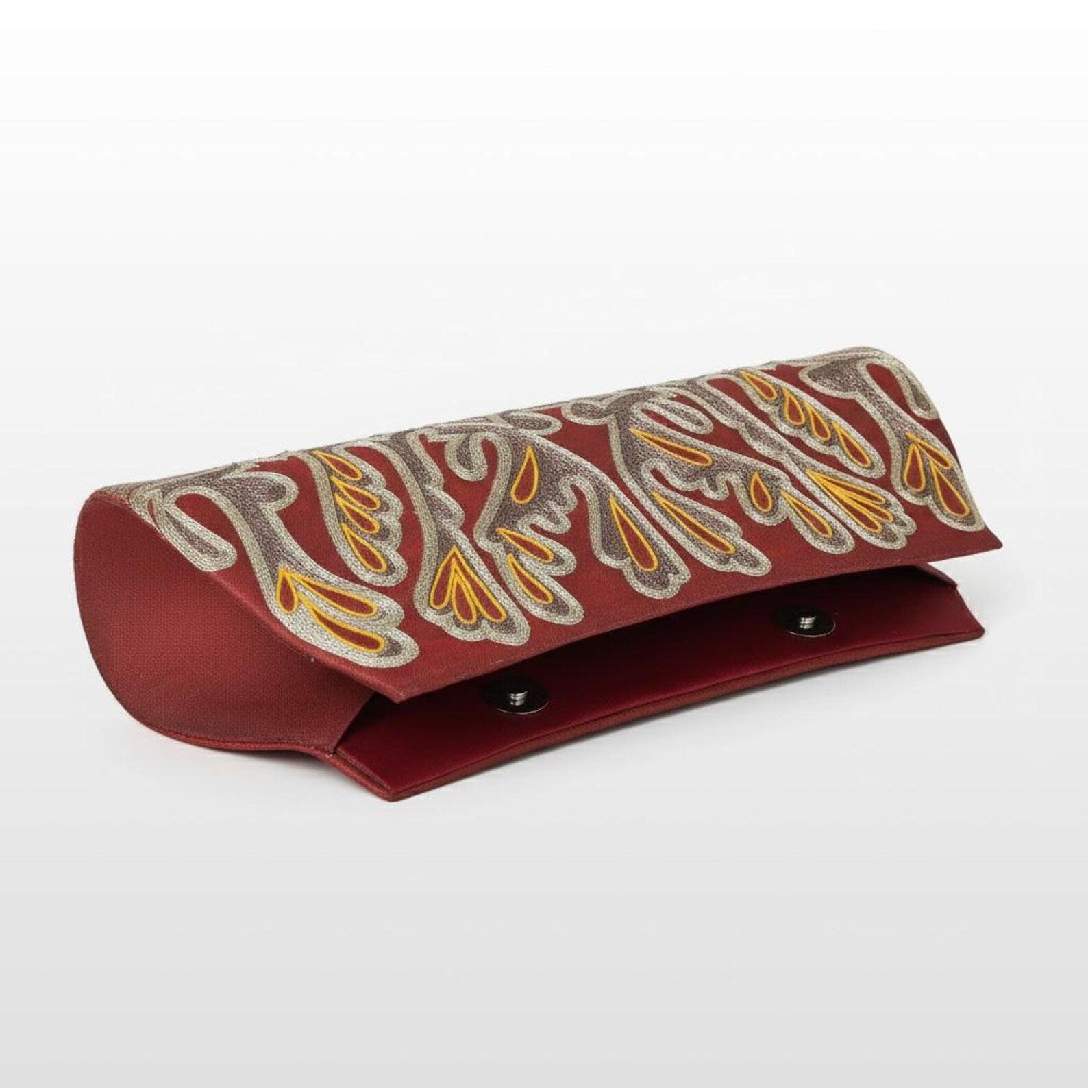 Maroon Velvet Zardozi Embroidered Evening Clutch Bag